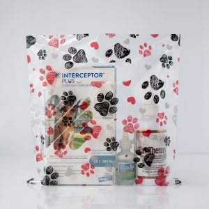 Sketched Paw Prints and Heart Design (Black & Red) MSP1006