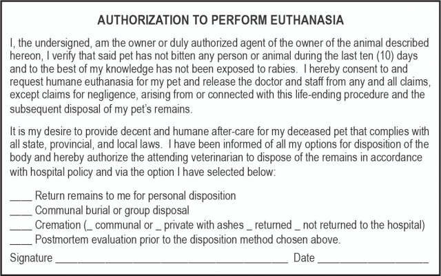 Euthanasia Consent Labels