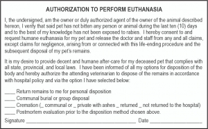 Euthanasia Consent Labels